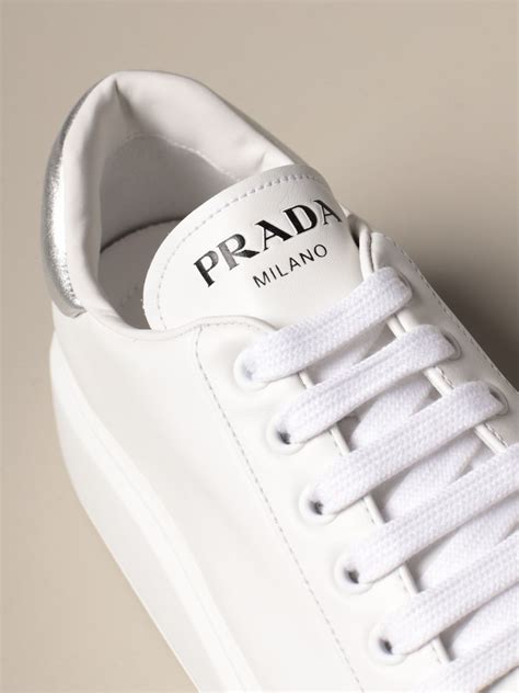 prada green and white sneakers|all white prada sneakers.